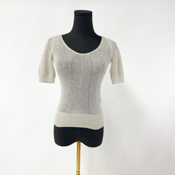 ARMANI EXCHANGE SMALL SHEER KNIT TOP T SHIRT - Picture 2 of 9